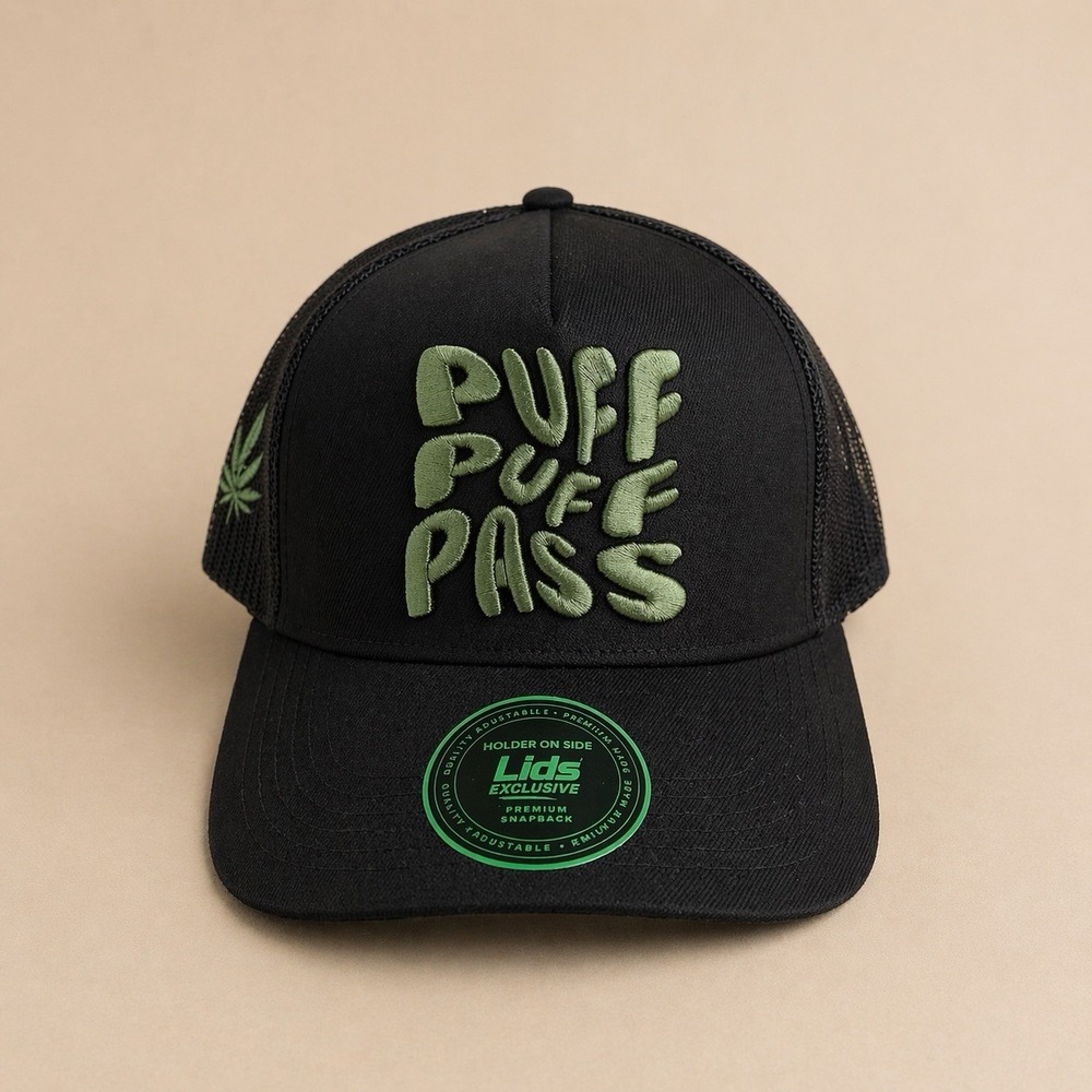 Puff Puff Pass LIDS Exclusive Hat Black Green SnapBack Ball Cap One Size